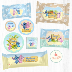 Kit Imprimible Stitch y Angel decoracion golosinas candybar