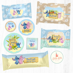 Kit Imprimible Stitch y Angel decoracion golosinas