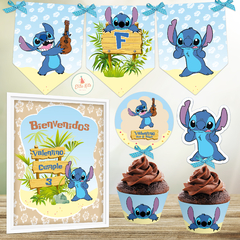 Kit Imprimible Stitch decoración cumpleaños candybar