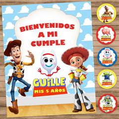 Kit imprimible toy story cumpleaños decoración + candybar