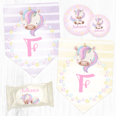 Kit Imprimible Unicornio Mágico + Banner Circular Fondo Mesa Dulce Candybar - Kits Imprimibles - Elita Kits Digitales