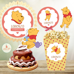 kit imprimible winnie pooh cumpleaños decoracion torta