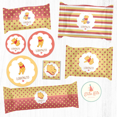 kit imprimible cumpleaños winnie pooh decoración golosinas candybar