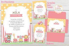 Kit Imprimible Animalitos en Tren, personalizado - comprar online