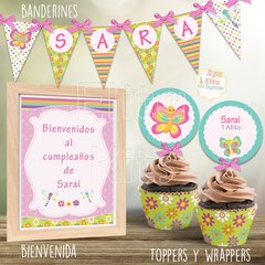 kit imprimible mariposas flores libelulas