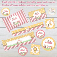 Kit Imprimible Animalitos en Tren, personalizado - tienda online