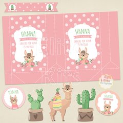 Kit imprimible llamas llamitas alpacas cactus