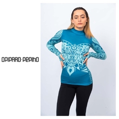Camiseta térmica slimfit Hamsa · Aqua petroleo · Opiparo Pepino