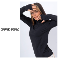 Camiseta Térmica 1/4 cierre · Negro · Opiparo Pepino - comprar online