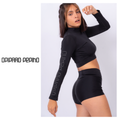 Crop Top · Liso Negro · Opiparo - comprar online