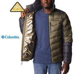 Campera pluma Labyrinth Loop Capucha Hombre · Stone green, shark · Columbia