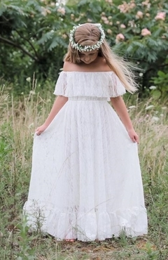 vestido renda boho chic ciganinha infantil daminha