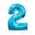 1 Un Balão Bexiga Azul Bebe Números Metalizados 30p / 75cm - Mônica Festas - Artigos de Festas | Fantasias | Embalagens
