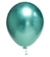 25 Unidades Bexiga Balão Cromado Metalizado Verde 10 pol