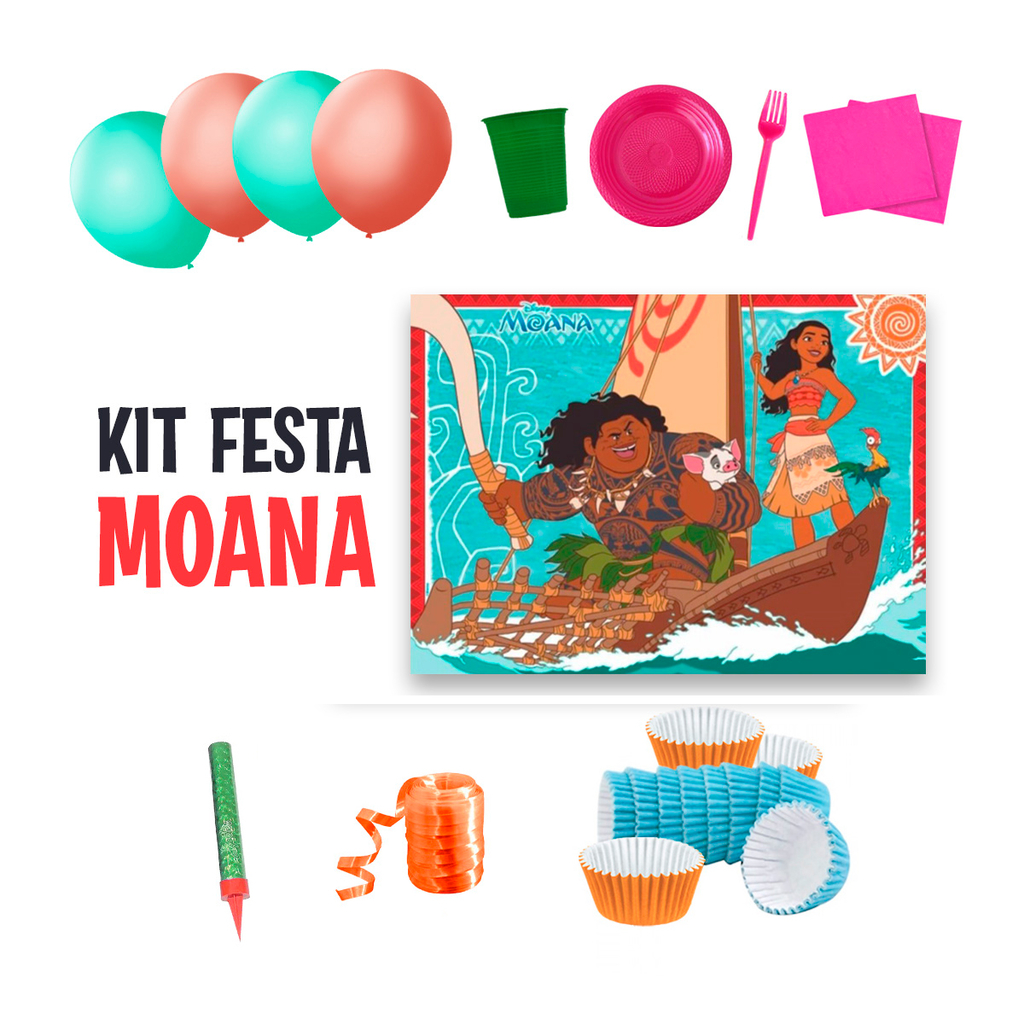 Kit Festa Mesversário Festa Moana Baby - Pic Art Personalizados