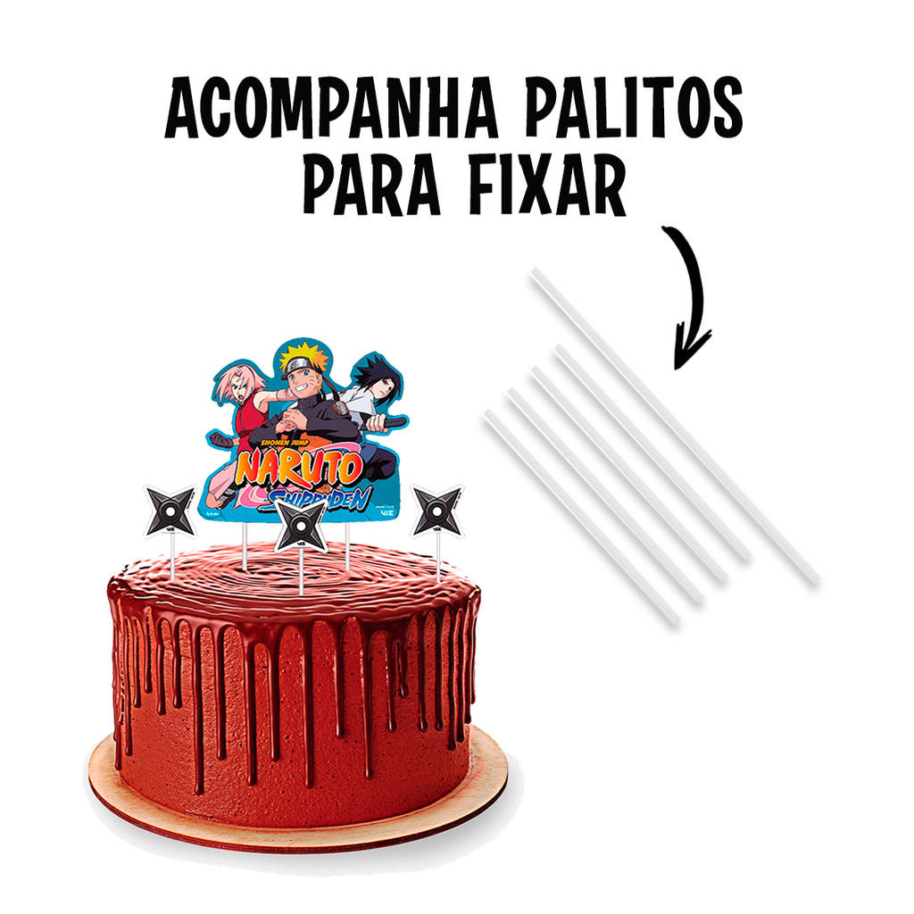 Topo Topper De Bolo Personalizado Aniversário Naruto