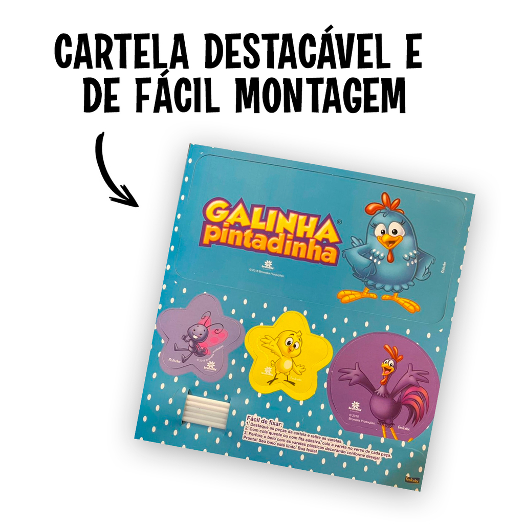 Topo Para Bolo Desenho Galinha Pintadinha Topper Aniversario