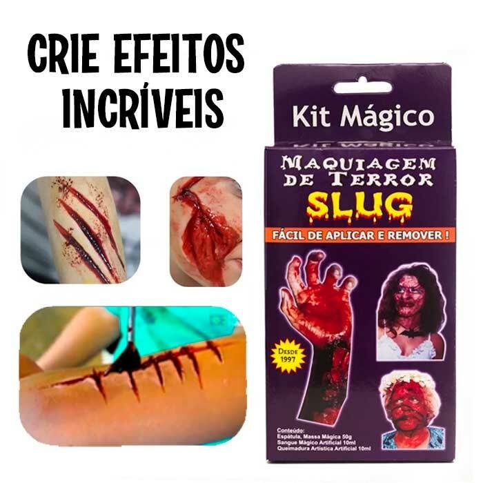 Kit De Maquiagem Cenográfica Halloween Zumbi Ferimento Walk