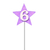 Vela de Aniversario Estrela Lilás de Número Pavio Mágico