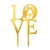 Topo de Bolo Love Namorados Casamento Romantico Acrilico Dourado Espelhado - Mônica Festas - Artigos de Festas | Fantasias | Embalagens