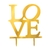 Topo de Bolo Love Namorados Casamento Romantico Acrilico Dourado Espelhado - loja online