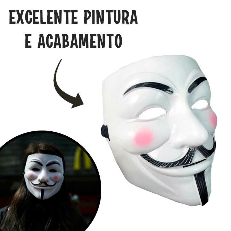 Máscara V de Vingança Anonymous Acessórios Festas e Fantasia