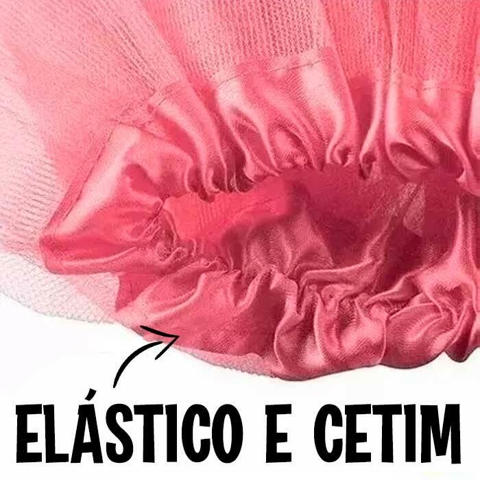 Saia Tutu de Tule Curta Com Elastico 40cm Acess rio V rias Cores