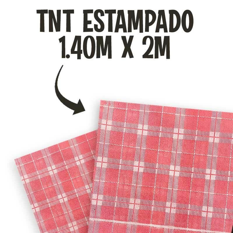 Tnt Estampado - Xadrez Vermelho - 5 Metros