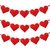 Varal de Coração EVA Glitter Vermelho com Fitilho Romantico 5 Unidades