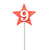 Vela de Aniversario Estrela Vermelha de Número Pavio Mágico - comprar online