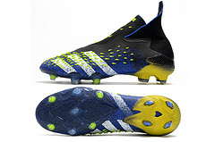 Chuteira Adidas Predator Freak+ FG Superlative - Preto, azul e amarelo - Skull Sports