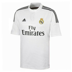 Camisa Manga Curta Retrô Real Madrid Home 14/15 + Patchs - Adidas Masculina