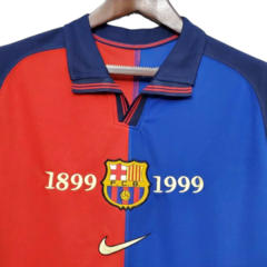 Camisa Barcelona 100 Anos Retrô 1999 Azul e Grená - Nike - Skull Sports