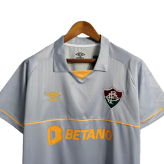 Camisa Fluminense Goleiro I 23/24 Umbro Torcedor Masculina - Cinza e laranja - Skull Sports