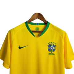 Camisa Seleção Brasil I 18/19 Torcedor Nike Masculina - Amarela com a gola Verde - Skull Sports