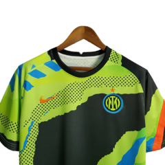 Camisa Inter de Milão Treino 23/24 - Torcedor Adidas Masculina - Verde com detalhes em preto e azul - Skull Sports