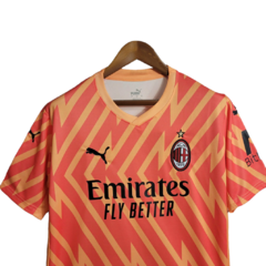 Camisa AC Milan Goleiro II 23/24 - Torcedor Adidas Masculina - Laranja com detalhes em amarelo e preto - Skull Sports