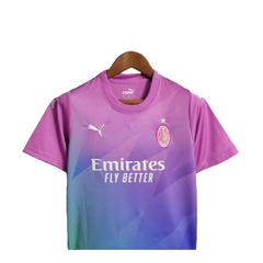 Kit Infantil AC Milan II 23/24 - Puma - Rosa com detalhes em roxo e verde na internet