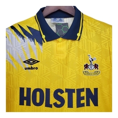 Camisa Tottenham II Retrô 92/94 - Umbro Masculina - Amarela com detalhes em azul e cinza na internet