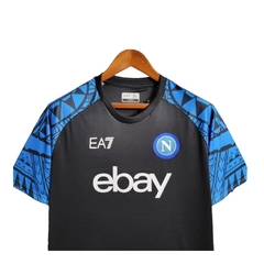 Camisa Napoli I Treino 23/24 - Torcedor EA7 Masculina - Preta com detalhes em azul na internet