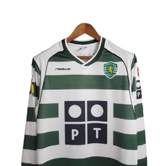 Camisa Retrô Sporting Lisboa I 2001/2003 manga longa - Reebok Masculina - Branca com detalhes em verde - comprar online