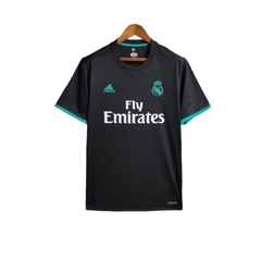 Camisa Retrô Real Madrid II 17/18 - Masculina Adidas - Preta com detalhes em verde