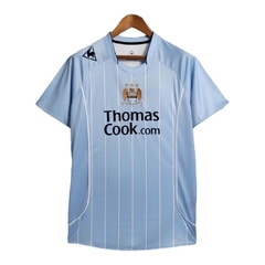 Camisa Retrô Manchester City I 07/08 - Masculina - Azul com detalhes em branco