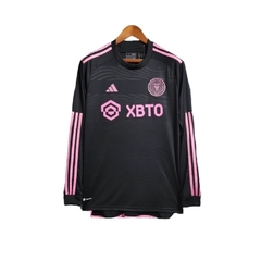 Camisa Inter Miami II 23/24 manga longa - Torcedor Adidas Masculina - Preta com detalhes em rosa