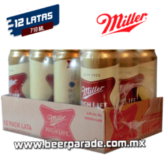 Caja cerveza Miller High Life 12 Latas de 710 ml