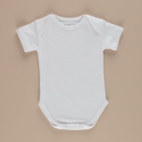Body Blanco Liso Manga Corta 100 Algodon