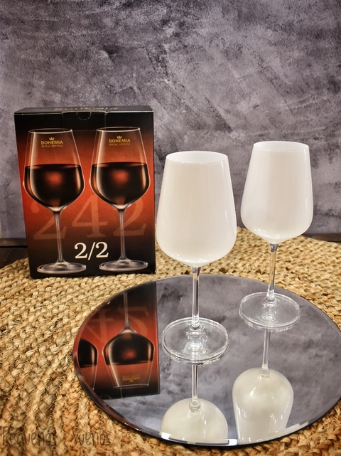 Copa Vino Cristal Bohemia Setx2 450ml En Caja Regalo