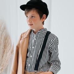 CAMISA MAO BERLIN RAYADA - Pinina Kids Boutique