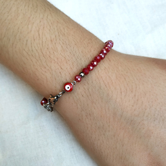 Pulsera Roja de cristales con ojito turco - comprar online