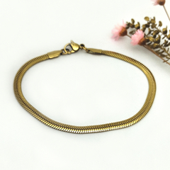 Pulsera plana acero dorado